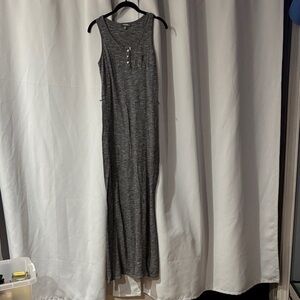 Neiman Marcus Charcoal Knit maxi dress with slit‎ cotton blend